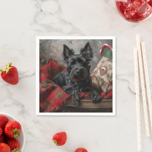 Scottish Terrier Dog Christmas Serviette (Beispiel)