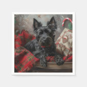 Scottish Terrier Dog Christmas Serviette (Vorderseite)