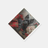 Scottish Terrier Dog Christmas Serviette (Ecke)