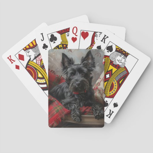 Scottish Terrier Dog Christmas Spielkarten (Rückseite)