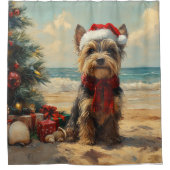 Scottish Terrier Dog Christmas Vintag Beach Duschvorhang (Vorderseite)