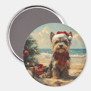 Scottish Terrier Dog Christmas Vintag Beach Magnet