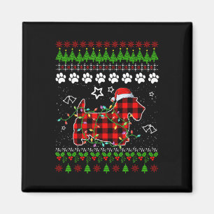 Scottish Terrier Dog Funny Xmas Ugly Sweater Chris Magnet