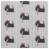 Scottish Terrier Dog Gingham Kariert Niedlich Stoff (Muster)