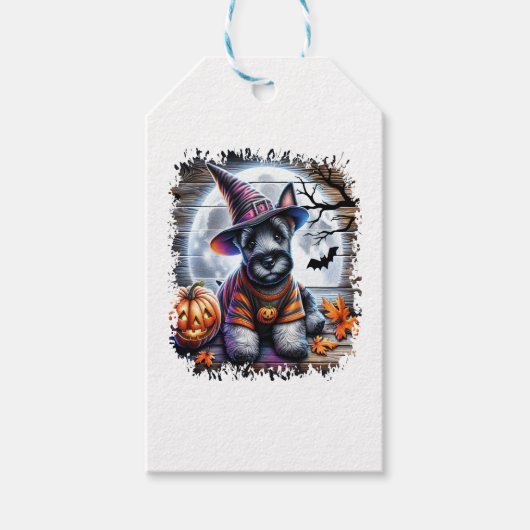 Scottish Terrier Dog Halloween Geschenkanhänger (Vorderseite)