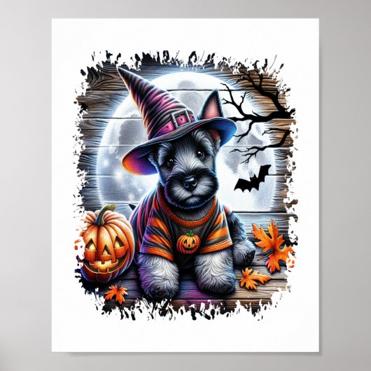 Scottish Terrier Dog Halloween Poster (Vorne)