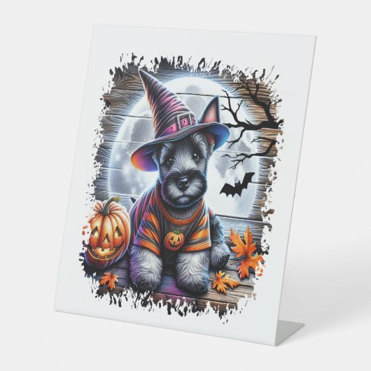 Scottish Terrier Dog Halloween Sockelschild (Vorderseite)