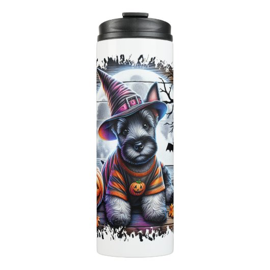 Scottish Terrier Dog Halloween Thermosbecher (Vorderseite)