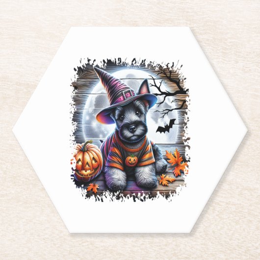 Scottish Terrier Dog Halloween Untersetzer (Vorderseite)