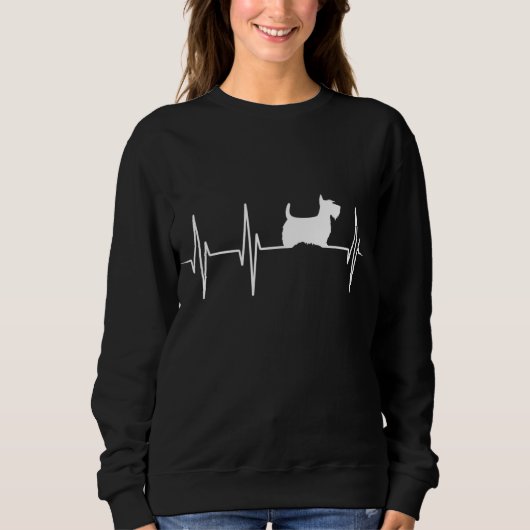 Scottish Terrier Dog Heartbeat - Scottie Dog Lover Sweatshirt (Vorderseite)
