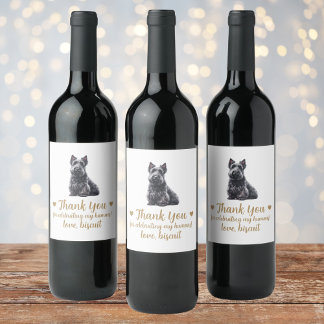 Scottish Terrier Dog I Do to Wedding Wine Label Weinetikett