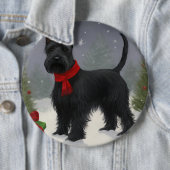 Scottish Terrier Dog in Snow Christmas Button (Beispiel)
