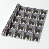 Scottish Terrier Dog in Snow Christmas Geschenkpapier (Ungerollt)