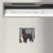 Scottish Terrier Dog in Snow Christmas Magnet (In Situ (Geschirrspüler))