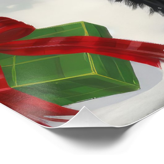 Scottish Terrier Dog in Snow Christmas Poster (Ecke)