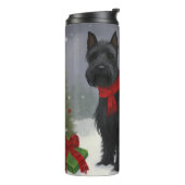 Scottish Terrier Dog in Snow Christmas Thermosbecher (Nach links gedreht)