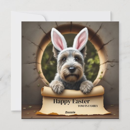 Scottish Terrier dog - mit Familienname Feiertagskarte (Rückseite)