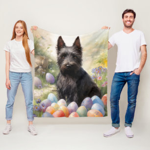 Scottish Terrier Dog mit Ostereier Holiday Fleecedecke