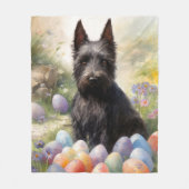 Scottish Terrier Dog mit Ostereier Holiday Fleecedecke (Vorderseite)