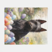 Scottish Terrier Dog mit Ostereier Holiday Fleecedecke (Vorderseite (Horizontal))