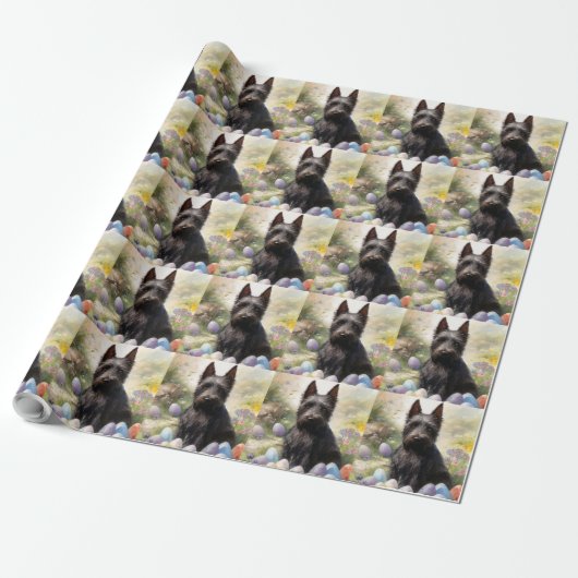 Scottish Terrier Dog mit Ostereier Holiday Geschenkpapier (Ungerollt)