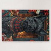 Scottish Terrier Dog mit Weihnachtsgeschenken Puzzle (Horizontal)