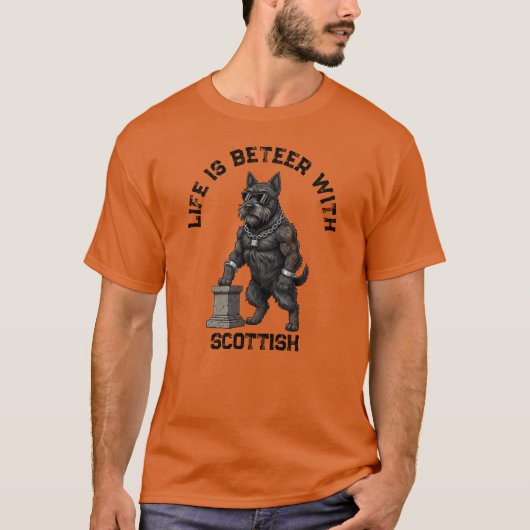 Scottish Terrier Dog, muscular, tattooed, bodybuil T-Shirt (Vorderseite)