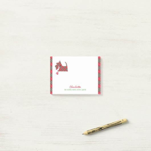Scottish Terrier Dog Niedlich Personalisiert Post-it Klebezettel (Auf Schreibtisch)