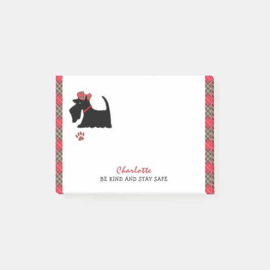 Scottish Terrier Dog Niedlich Personalisiert Post-it Klebezettel (Vorderseite)
