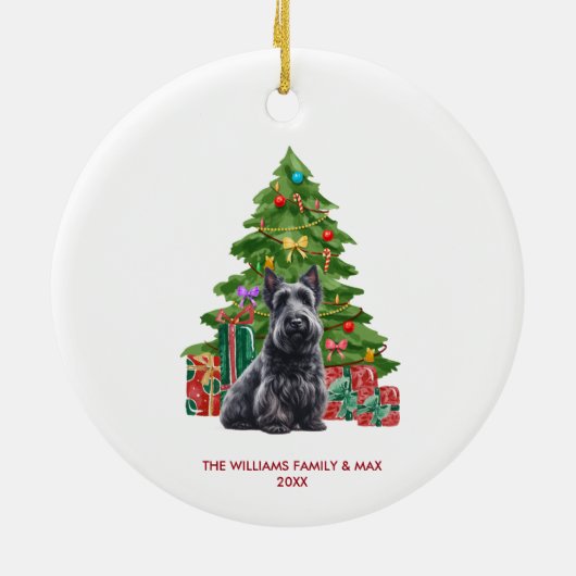 Scottish Terrier Dog Personalisiert Weihnachten Keramik Ornament (Hinten)