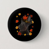 Scottish Terrier Dog Pilgrim Hat Fall glücklich Da Button (Vorderseite)