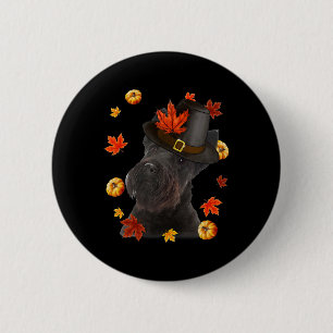 Scottish Terrier Dog Pilgrim Hat Fall glücklich Da Button