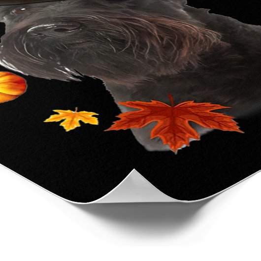 Scottish Terrier Dog Pilgrim Hat Fall glücklich Da Poster (Ecke)