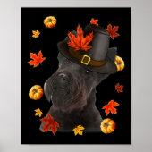 Scottish Terrier Dog Pilgrim Hat Fall glücklich Da Poster (Vorne)