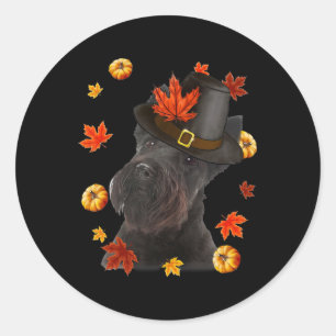 Scottish Terrier Dog Pilgrim Hat Fall glücklich Da Runder Aufkleber