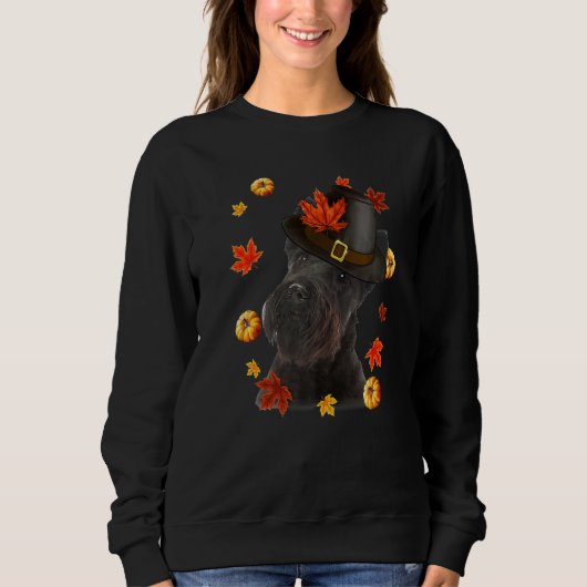 Scottish Terrier Dog Pilgrim Hat Fall Happy Sweatshirt (Vorderseite)