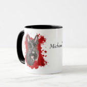 Scottish Terrier Dog Red Abstrakt Tasse (Vorderseite Links)
