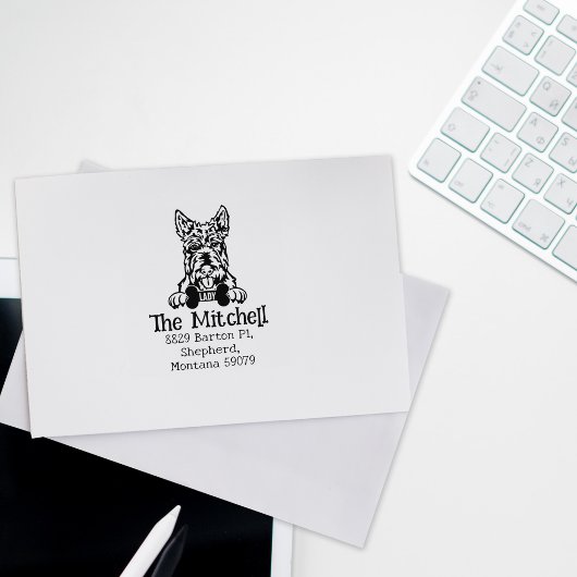 Scottish Terrier Dog, Rücksendeadresse, Gummistempel