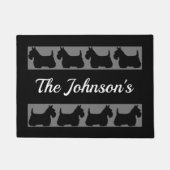 Scottish Terrier dog schwarz/grau/weiß - Name ände Fußmatte (Vorderseite)