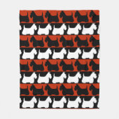 Scottish Terrier dog schwarz/rot/weiß, stripes Thr Fleecedecke (Vorderseite)