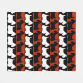 Scottish Terrier dog schwarz/rot/weiß, stripes Thr Fleecedecke (Vorderseite (Horizontal))