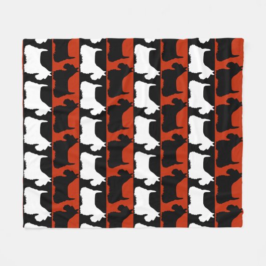 Scottish Terrier dog schwarz/rot/weiß, stripes Thr Fleecedecke (Vorderseite (Horizontal))
