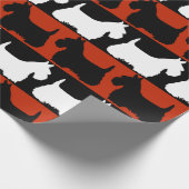 Scottish Terrier dog schwarz/rot/weiß, stripes Thr Geschenkpapier (Ecke)