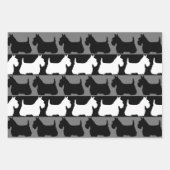 Scottish Terrier dog schwarz/rot/weiß, stripes Thr Geschenkpapier Set (Vorderseite 2)