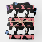 Scottish Terrier dog schwarz/rot/weiß, stripes Thr Geschenkpapier Set (Beispiel)