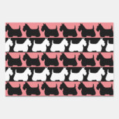 Scottish Terrier dog schwarz/rot/weiß, stripes Thr Geschenkpapier Set (Vorderseite)