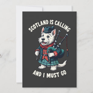 Scottish Terrier Dog Scotland ruft an und ich muss Einladung