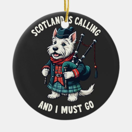 Scottish Terrier Dog Scotland ruft an und ich muss Keramik Ornament (Vorne)