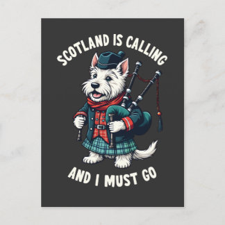 Scottish Terrier Dog Scotland ruft an und ich muss Postkarte