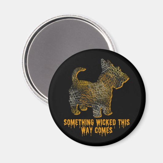 Scottish Terrier Dog Silhouette Fun Halloween Magnet (Vorderseite/Rückseite)